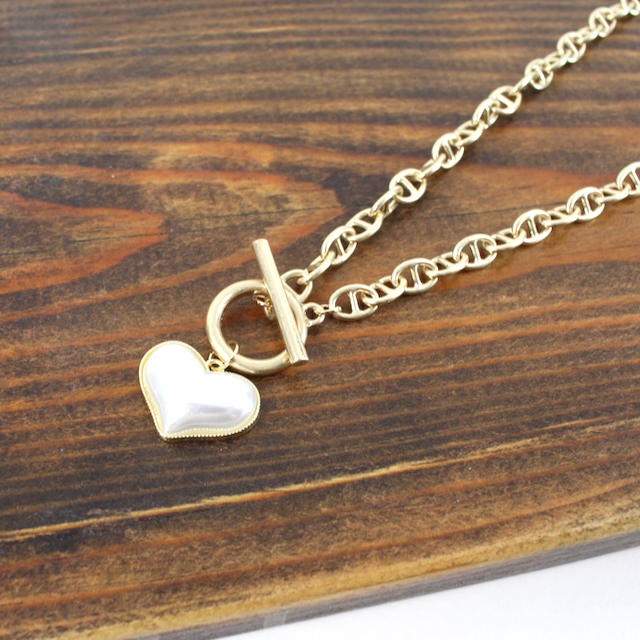 N22095 Heart Chain Link Necklace