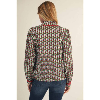 Off white vintage floral top from STYLE USA, The Rowan, featuring a feminine design and delicate floral pattern.