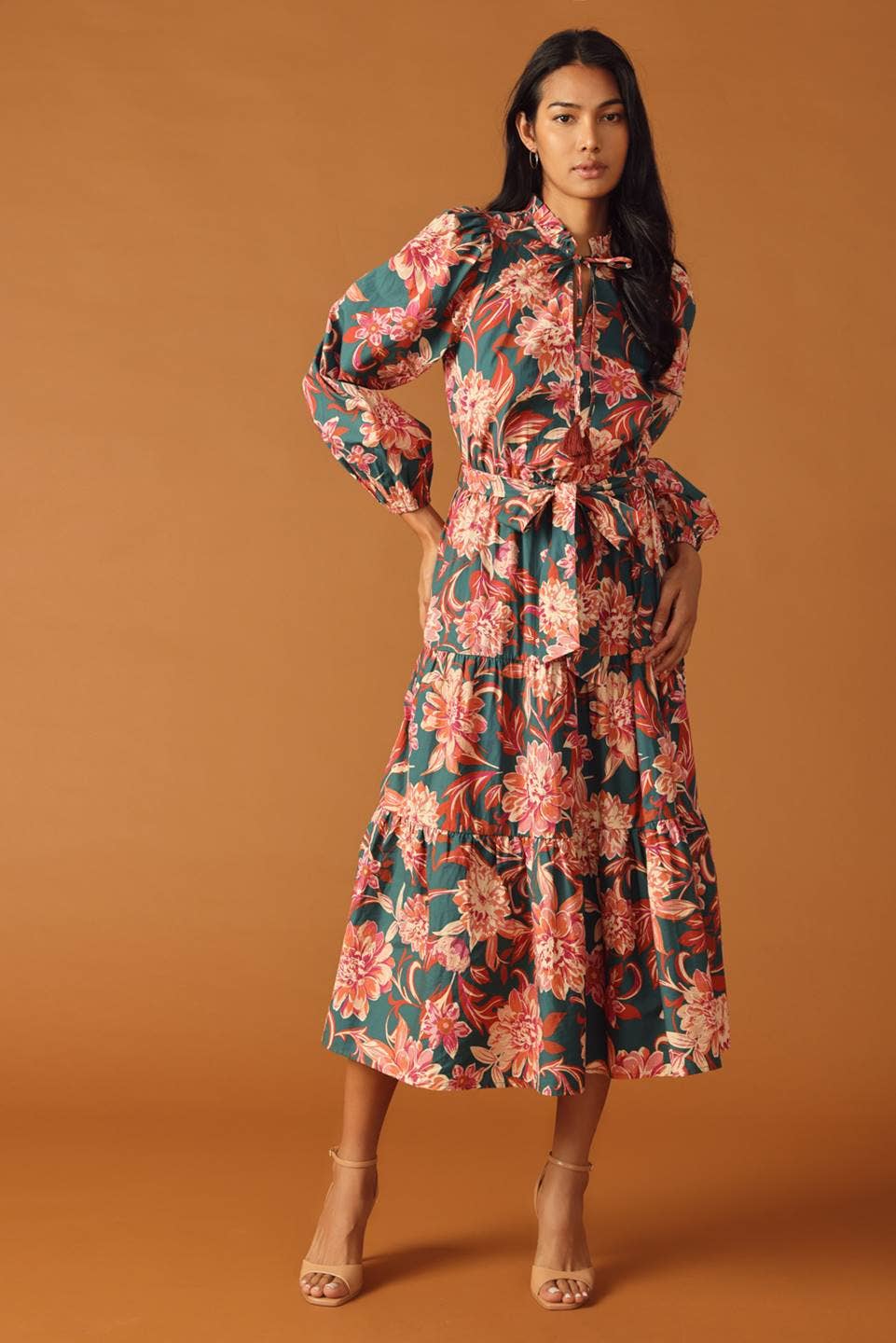 Isabella Printed Midi Dress