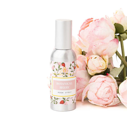 Botanical Berry Room Spray by 8 Oak Lane, showcasing a decorative bottle with a floral and berry-themed fragrance design.