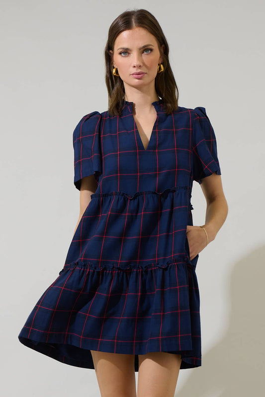 The Julissa Holbrook Plaid Babydoll Dress