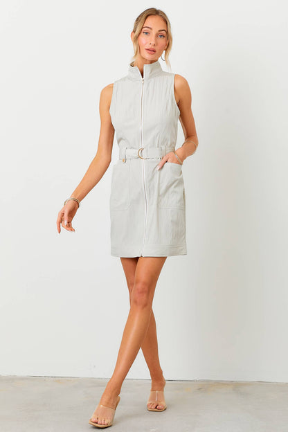 The Remi Utility Mini Dress BABY PINK