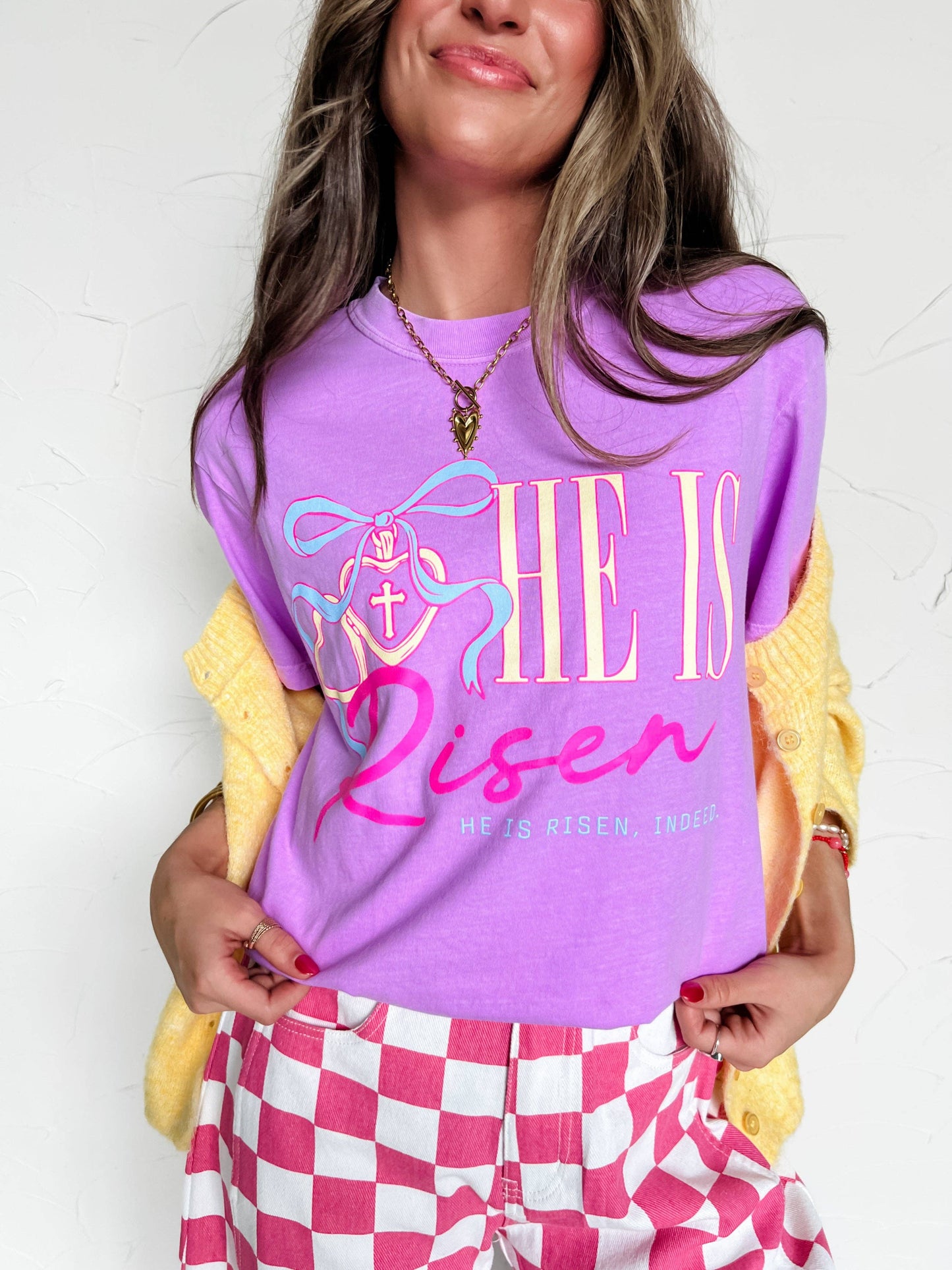 He Is Risen Locket Tee