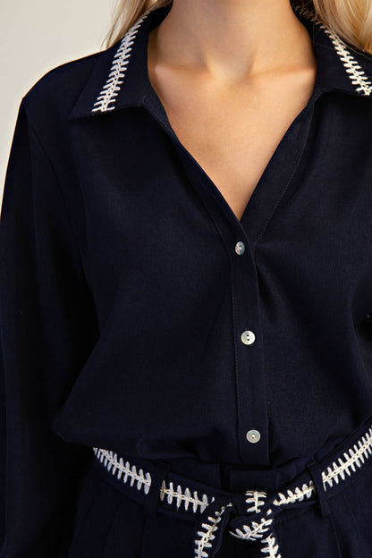 Stitched Grace Button-Down