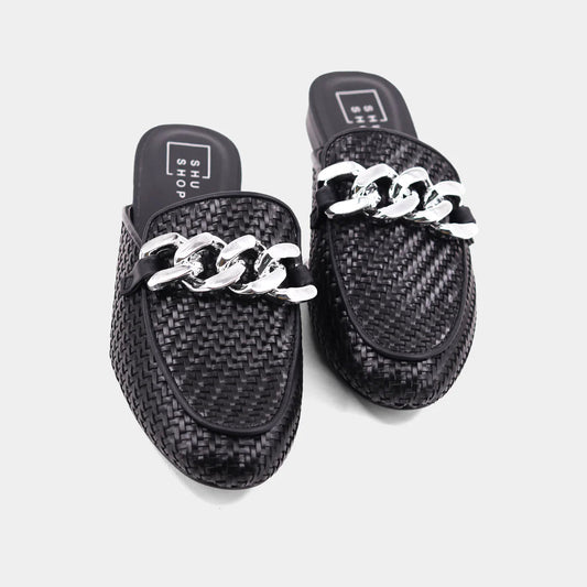 Alexis Woven Chain Mule (Black) ShuShop