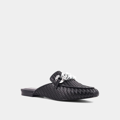 Alexis Woven Chain Mule (Black) ShuShop