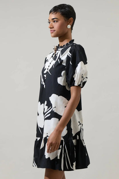 Adeline Shadow Floral Shift Dress - Dresses
