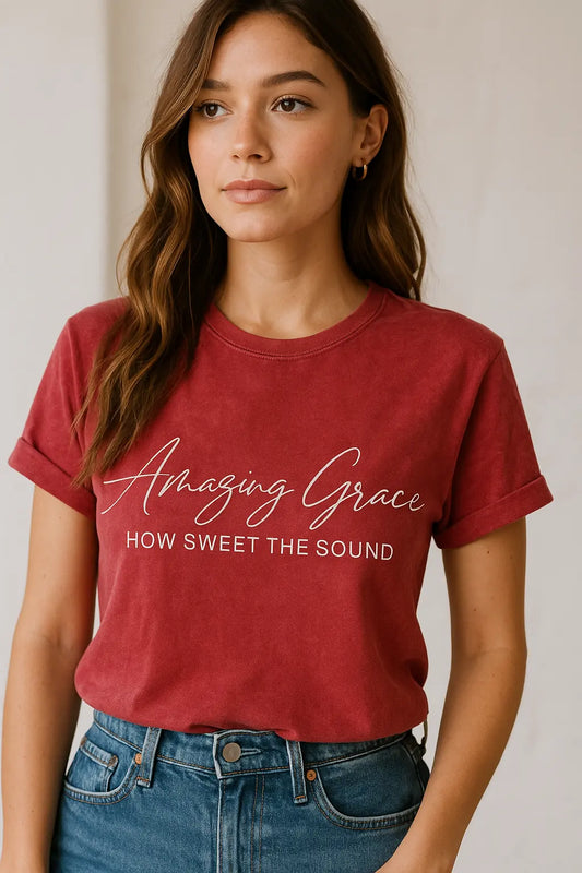 Amazing Grace Mineral Washed Graphic Tee - T-Shirts