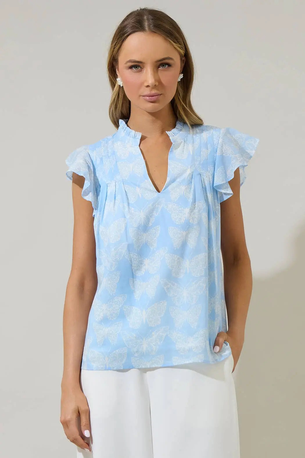 Aubry Butterfly Cindi Ruffle Top - Tops