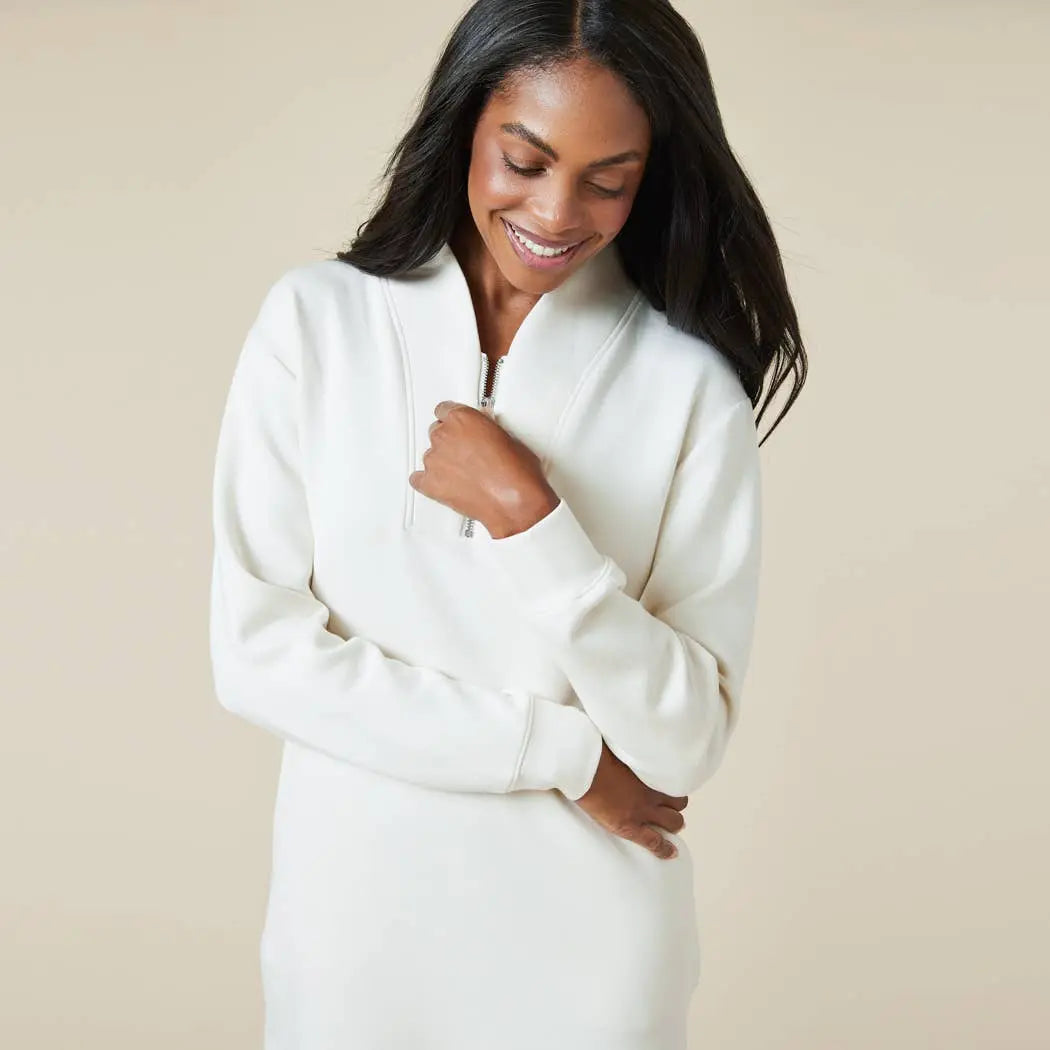 Ava Athleisure Dreamtech 1/4 Zip Jogger Set - Almond - Loungewear