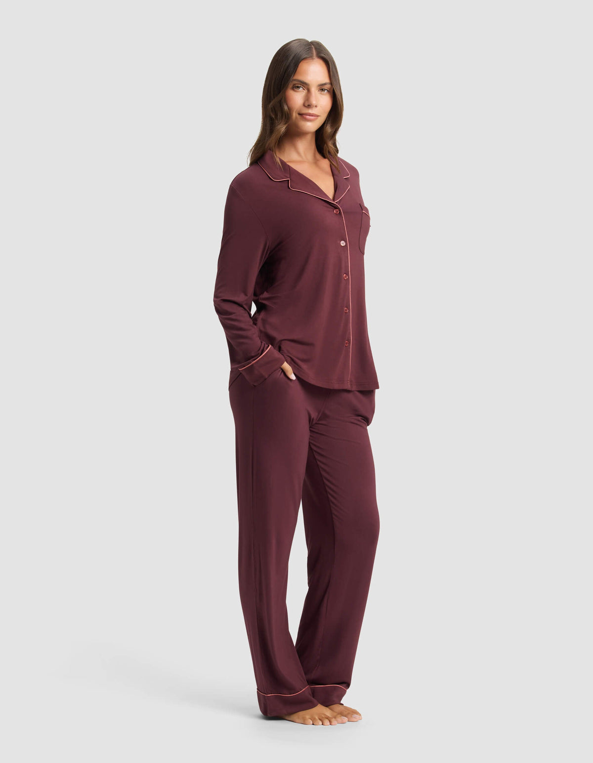 Women's Bamboo Stretch-Knit Long Sleeve Pajama Set (Collective)