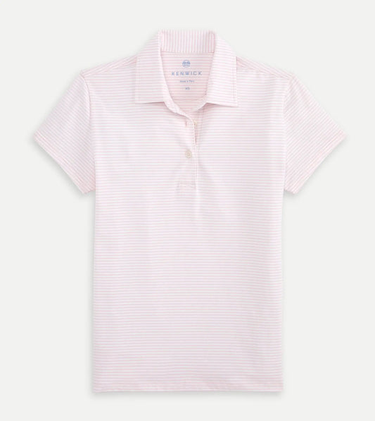 Belle Stretch Cotton Polo - Petal White - Tops