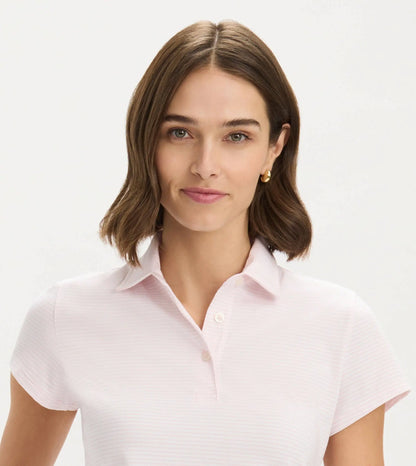 Belle Stretch Cotton Polo - Petal White - Tops