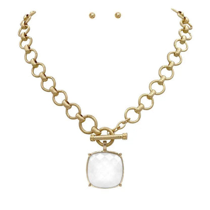Bold Faceted Stone Necklace - Alice & Elizabeth