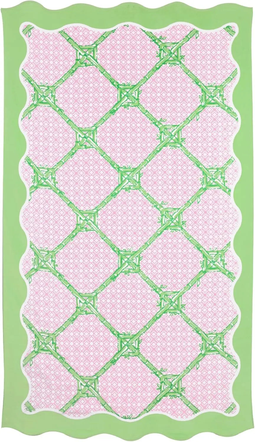 Butterfly Trellis Scalloped Edge Oversized Beach Towel - Gifts