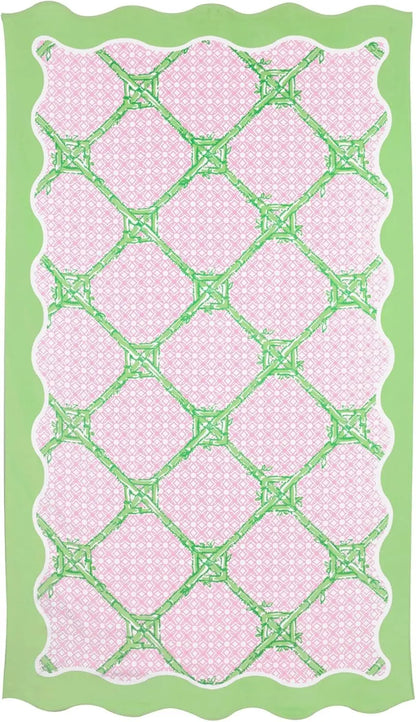Butterfly Trellis Scalloped Edge Oversized Beach Towel - Gifts