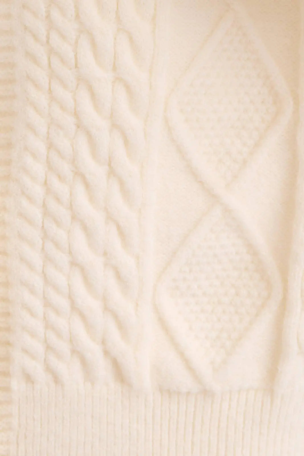 GILLI Camille cable knit cardigan sweater in neutral color, featuring cozy textured knit and button closure.