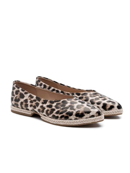 Camille Leopard Pointed Espadrille Flats - Footwear