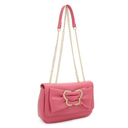 Celine Shoulder Bag with Butterfly Bow - Honey Pink - Crossbody Bags