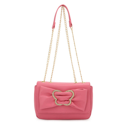 Celine Shoulder Bag with Butterfly Bow - Honey Pink - Crossbody Bags