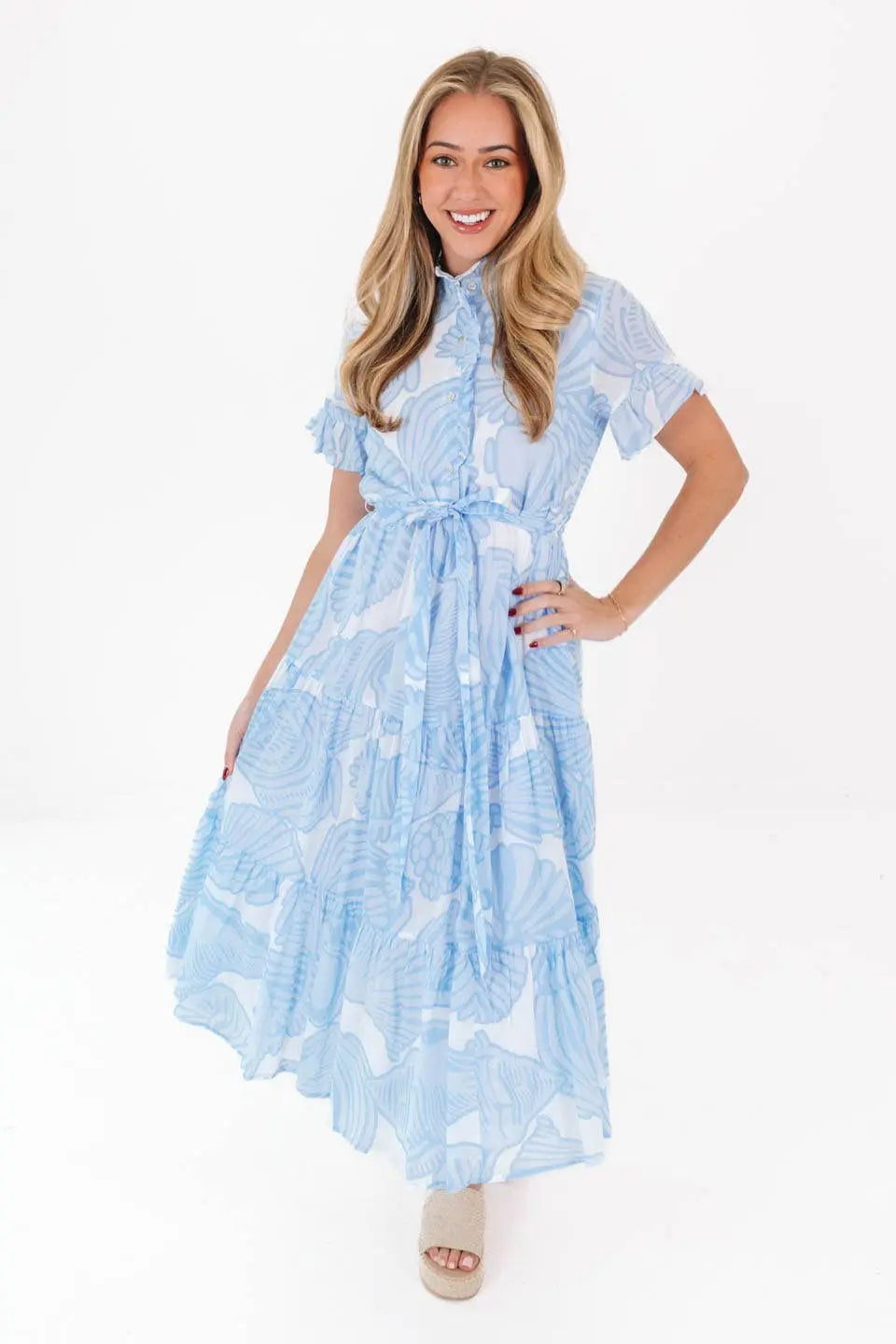 Charlotte Button Up Midi Dress - Dresses