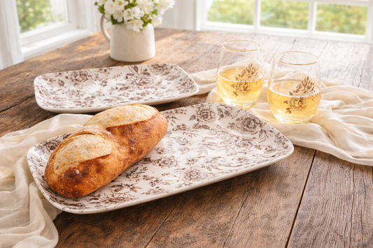 Brown Delft Stacking Melamine Tray Set - Alice & Elizabeth