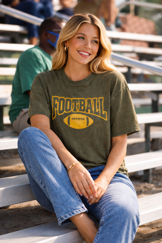 Olivia Football Mineral - Washed Tee - Alice & Elizabeth