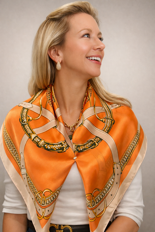 The Riviera Printed Silk Square Scarf (Copy)