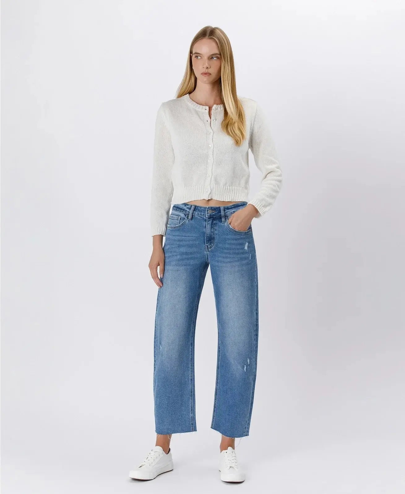 Chloe High-Rise Barrel Jeans - Bottoms