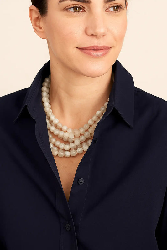 Chunky Beaded Necklace – Grey Alice & Elizabeth