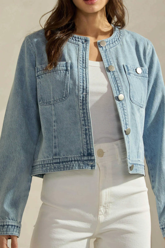 Classic Charm Denim Jacket - Jackets