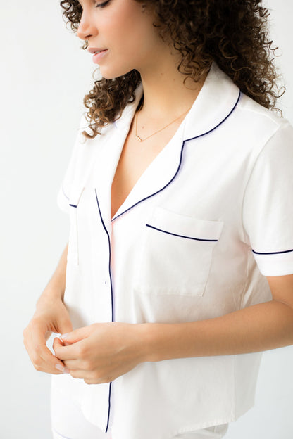 Classic Luxury Capri Pajamas in  Brushed Pima Cotton