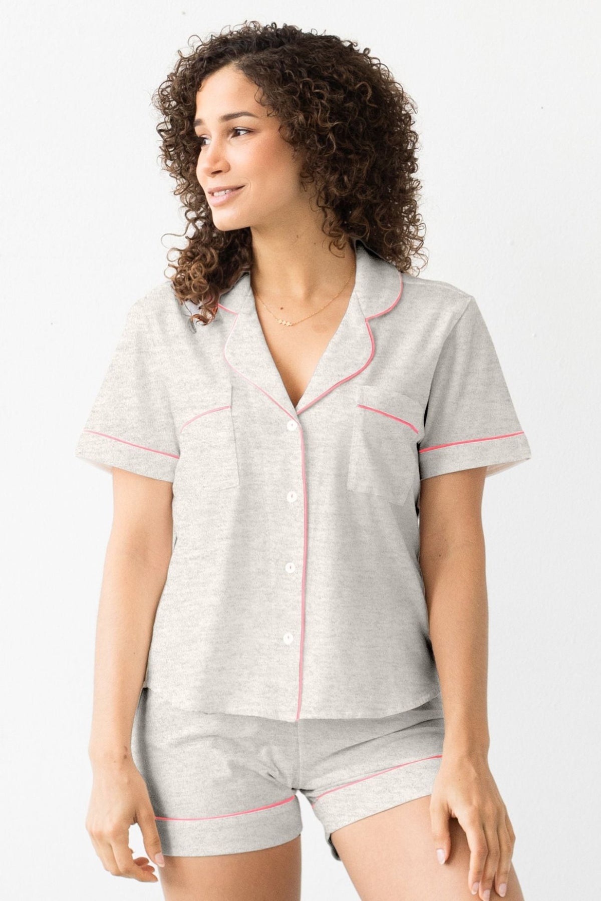 Classic Luxury Shorties Pajamas in Brushed Pima Cotton