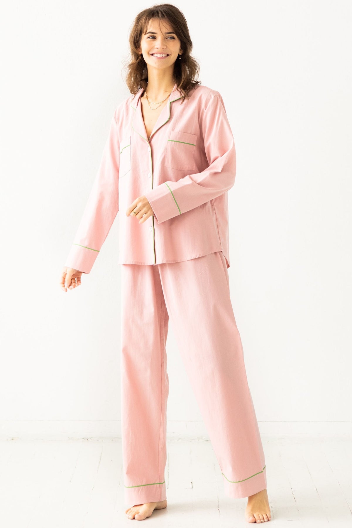 Classic Woven Cotton Pajama Set