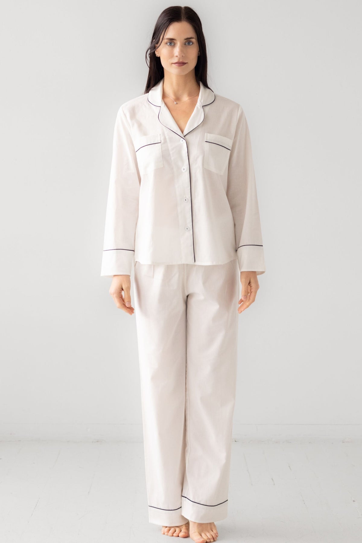 Classic Woven Cotton Pajama Set