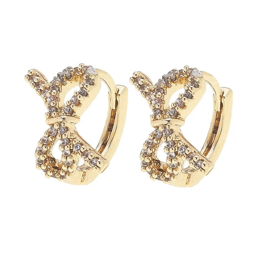 Collins Pave Bow Mini Huggie Hoop Earrings - Jewelry