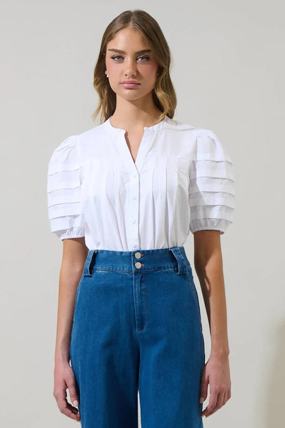 Court Puff Sleeve Top – White - Alice & Elizabeth