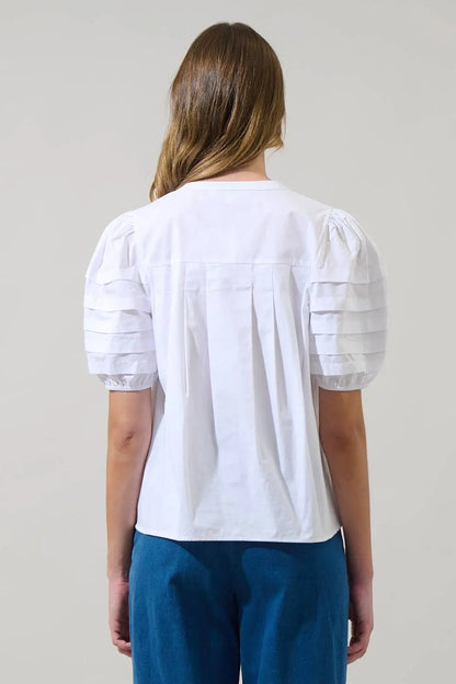 Court Puff Sleeve Top – White - Alice & Elizabeth
