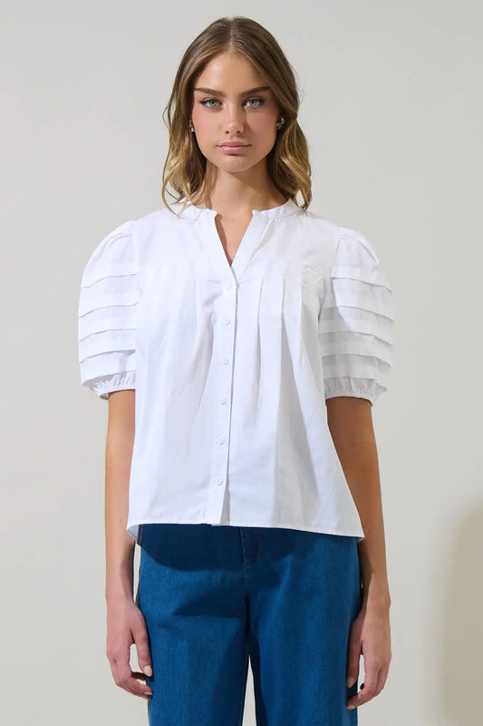 Court Puff Sleeve Top – White - Alice & Elizabeth