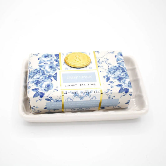 Crisp Linen Wrapped Bar Soap - Bath & Body