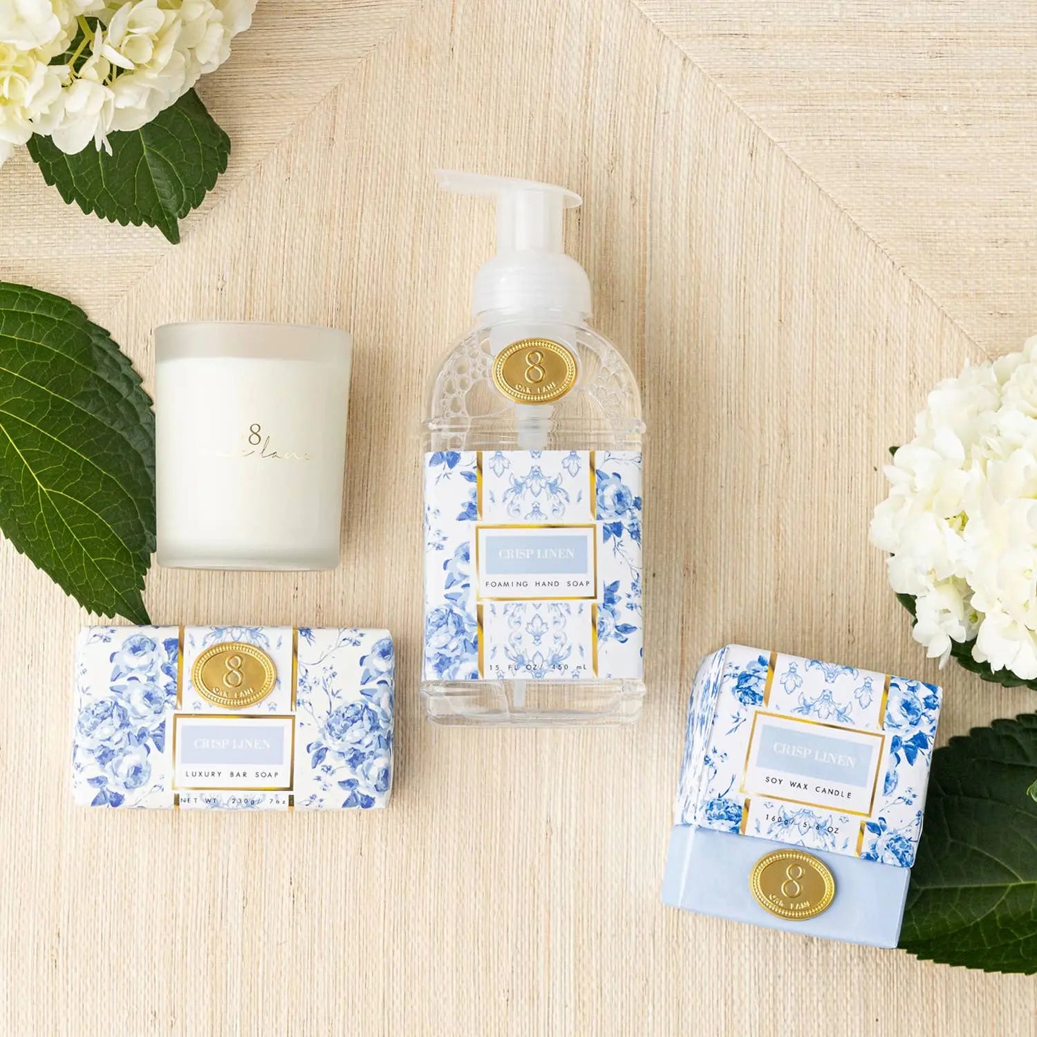 Crisp Linen Wrapped Bar Soap - Bath & Body