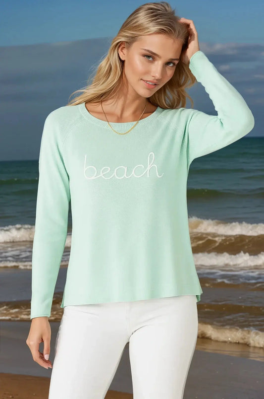 Elise Cotton Blend Beach Crew Neck - Sweaters