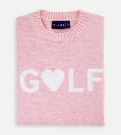 Ella Club Golf Heart Sweater - Pink - Sweaters