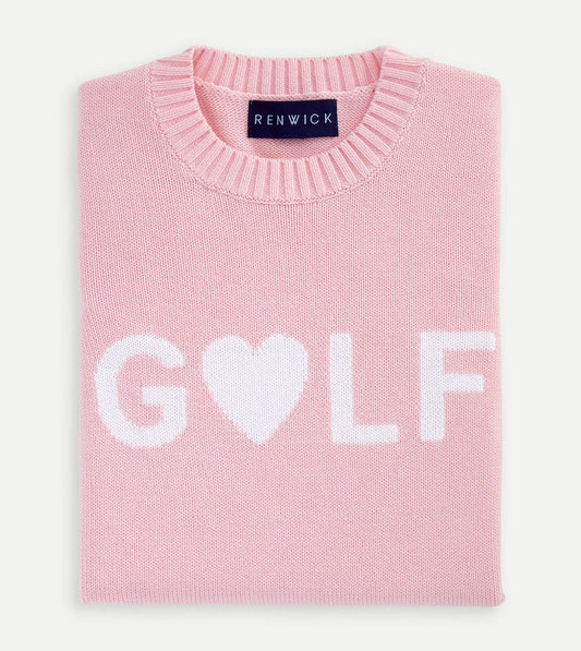 Ella Club Golf Heart Sweater - Pink - Sweaters
