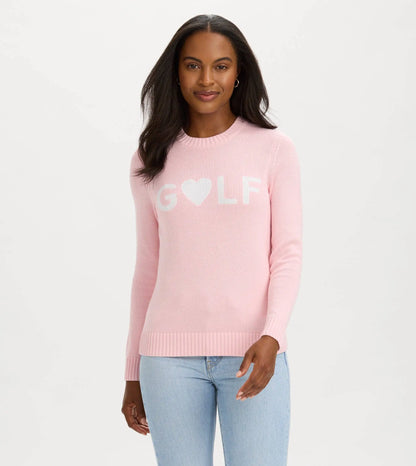Ella Club Golf Heart Sweater - Pink - Sweaters
