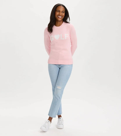 Ella Club Golf Heart Sweater - Pink - Sweaters