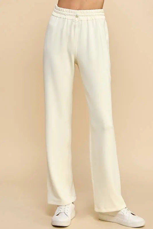 Ella High-Waisted Pants - S / CREAM - Bottoms