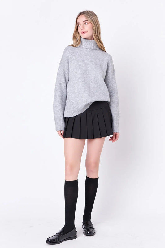 Evelyn Heather Gray Turtleneck Sweater - Sweaters