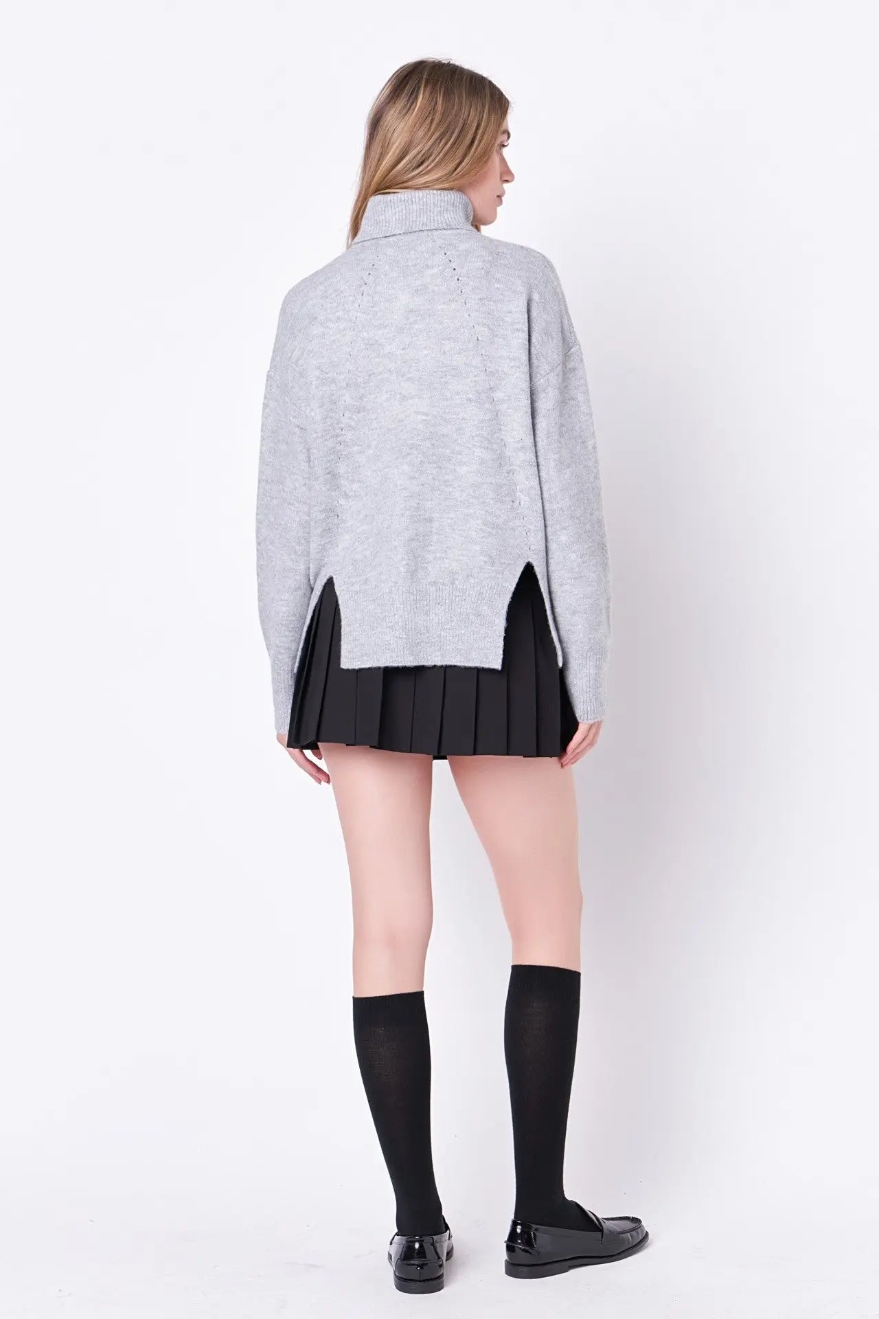 Evelyn Heather Gray Turtleneck Sweater - Sweaters