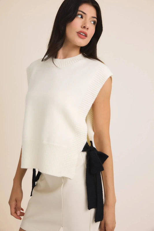 Evelyn Side-Tie Sweater Vest - Sweaters